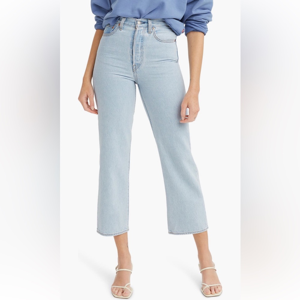 Levi Ribcage high waisted straight leg jeans